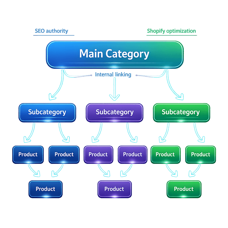 Organisation sémantique en silos pour optimiser le maillage interne et l'autorité SEO d'un site Shopify