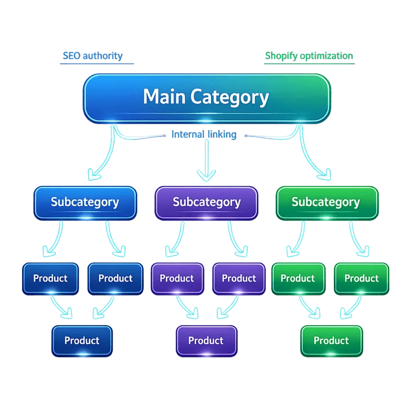 Organisation sémantique en silos pour optimiser le maillage interne et l'autorité SEO d'un site Shopify