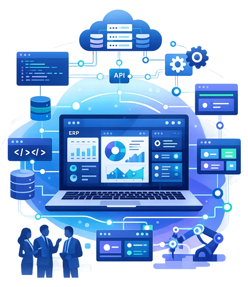 Développement de solutions logicielles sur-mesure, ERP et plateformes SaaS pour entreprises