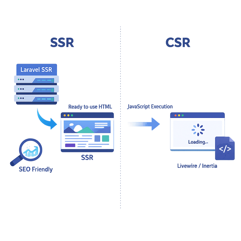 Maîtrise du Server-Side Rendering (SSR) avec Laravel pour allier interactivité UX et visibilité SEO