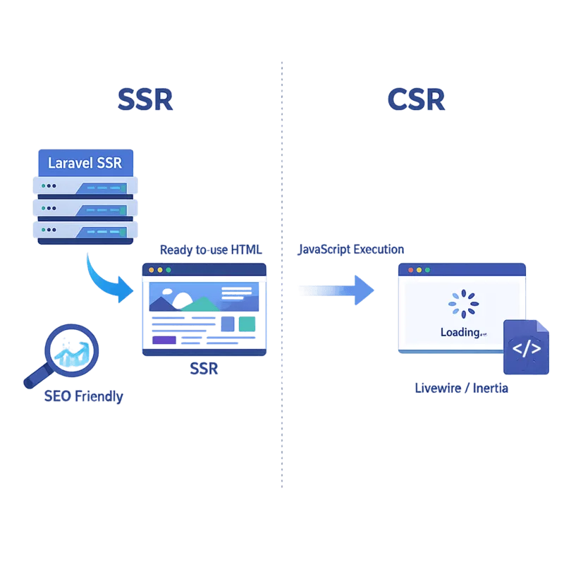 Maîtrise du Server-Side Rendering (SSR) avec Laravel pour allier interactivité UX et visibilité SEO