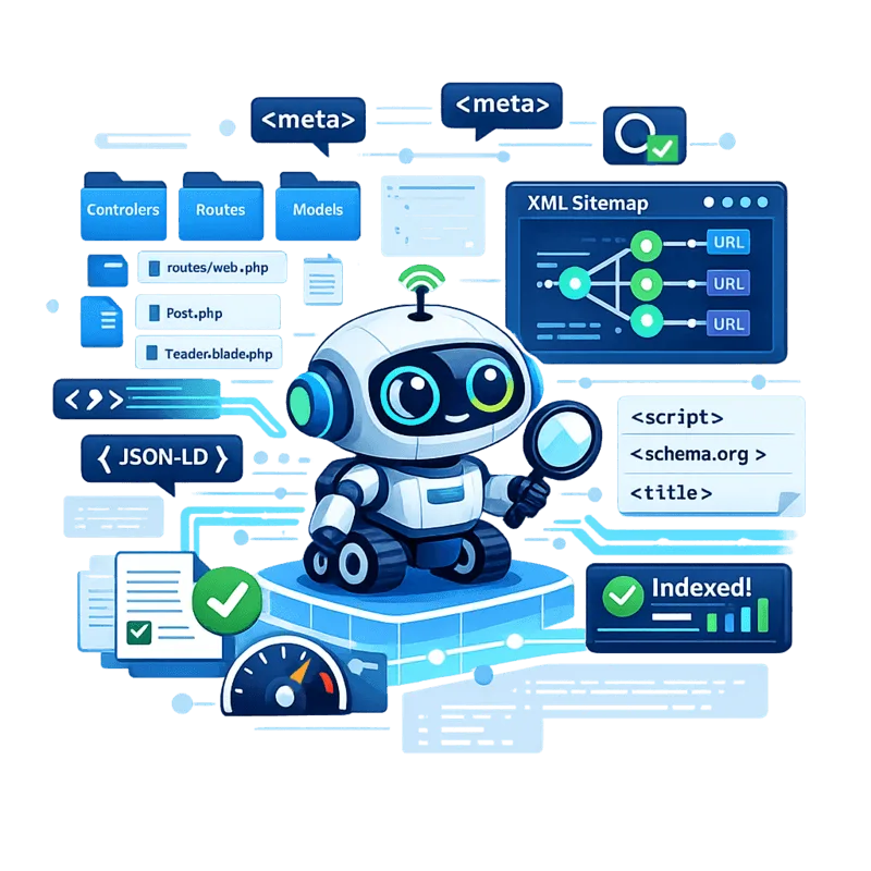 Configuration SEO technique native sur Laravel pour une indexation chirurgicale par les moteurs de recherche
